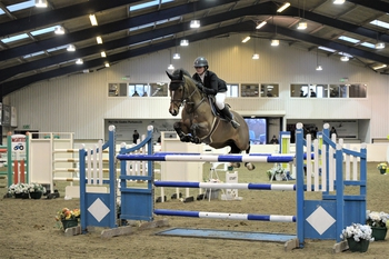 Nicole Pavitt takes the top spot in the Champagne Cave Winter Grades B & C Qualifier at Crofton Manor Equestrian Centre